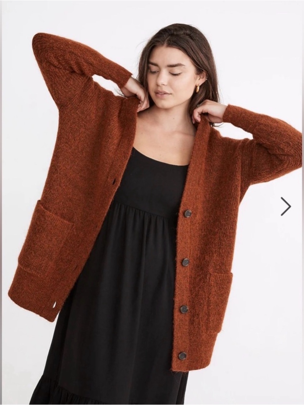 Madewell Rust Button-Up Pocket Cardigan